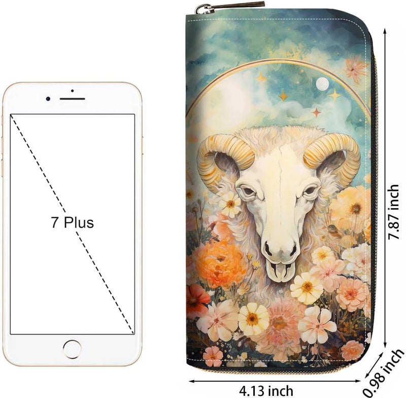 FQTBCEARI Hummingbird Flower Print Women Large Capacity Wallet PU Leather Zipper Clutch Purse for Smart Phone/Card/Coin/Cash - Image 2